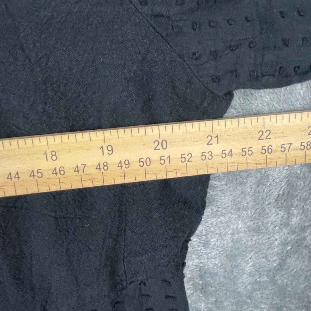 Produce‎ Co Tunic Top Womens Large Black Textured Asymmetrical Hem Cotton Boho - Picture 9 of 10